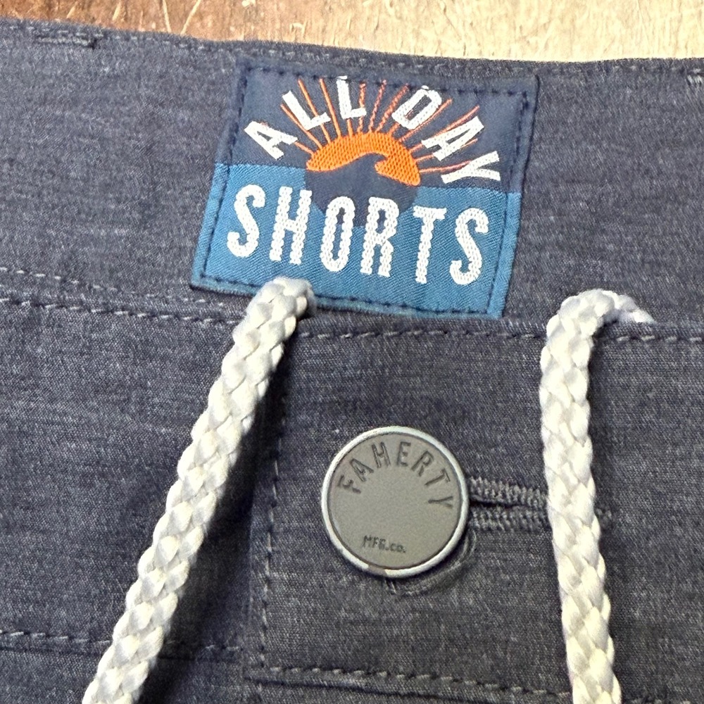 Faherty All Day Shorts Mens 38 Charcoal Grey Hybrid Stretch MSC0012 XL Beach - Picture 2 of 9